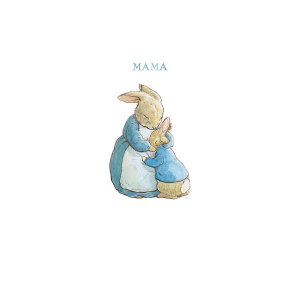Mrs Rabbit hugging Peter Rabbit 'Mama' Card