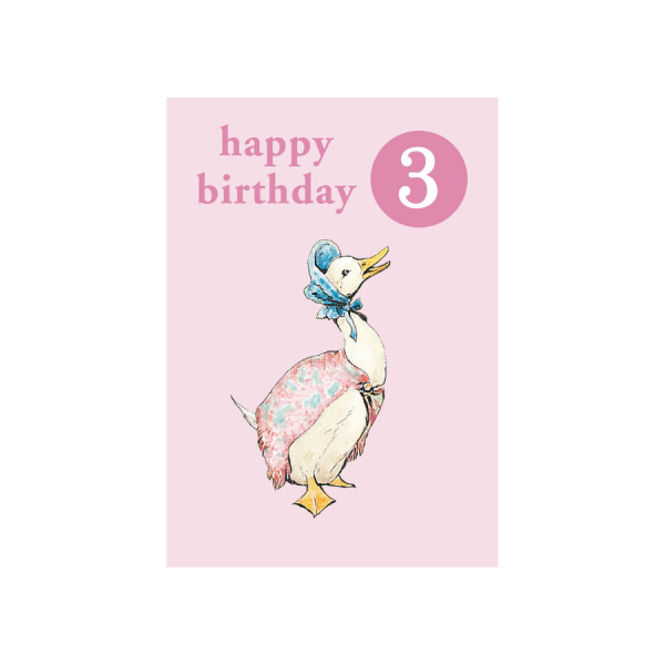 Jemima Puddle-Duck 3rd Birthday Badge Card
