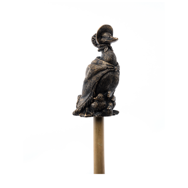 Jemima Puddle-Duck Bronze Cane Companion