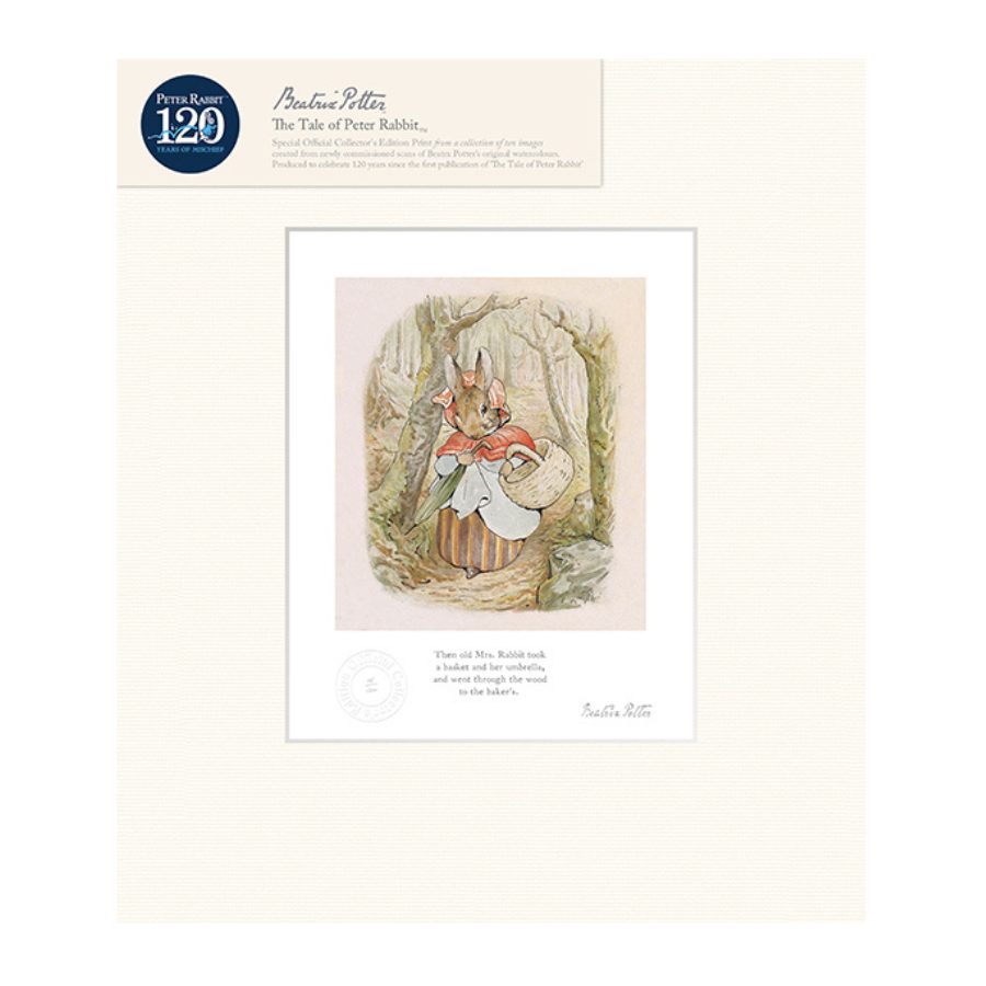Mrs Rabbit Mounted Limited Edition Print - Beatrix Potter Shop