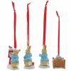 Peter Rabbit Set of 4 Christmas Hanging Ornaments