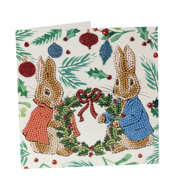 Peter Rabbit & Flopsy Festive Crystal Art Card Kit