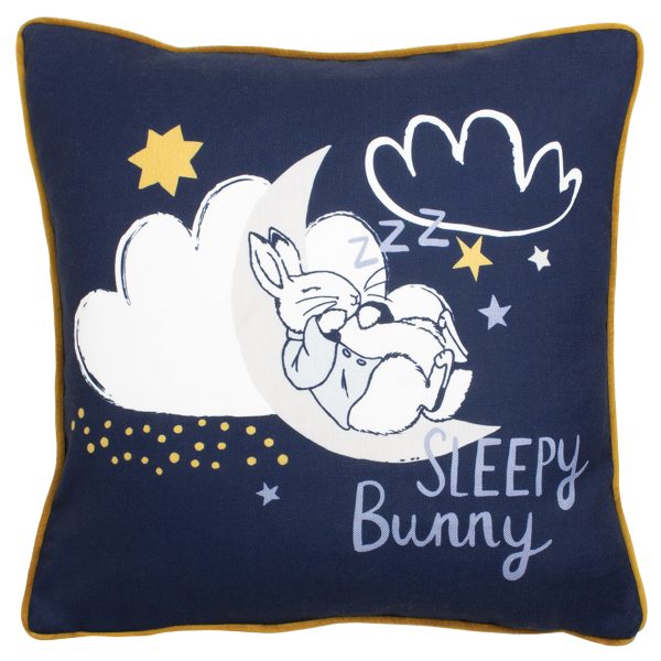 Peter Rabbit Sleepy Head Blue Cushion