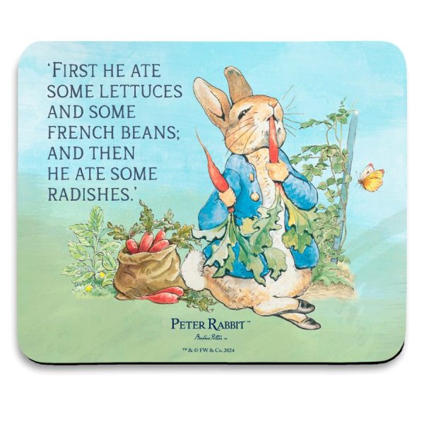 Peter Rabbit, First he ate some Lettuces.... Mouse Mat