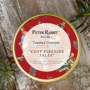 Peter Rabbit & Friends “Cosy Fireside Tales” Candle in a Matt Gold Tin