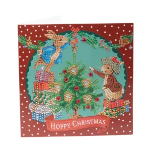 "Hoppy Christmas" Peter Rabbit Crystal Art Card Kit