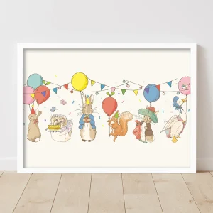 Peter Rabbit Birthday Party Celebration Framed Print