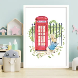 Peter Rabbit Telephone Box Framed Print