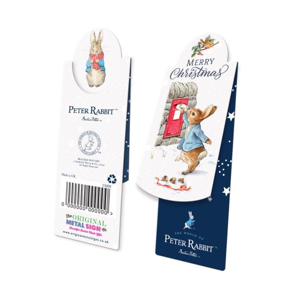 The Original Metal Sign Co – Peter Rabbit Posting a Letter Christmas Bookmark