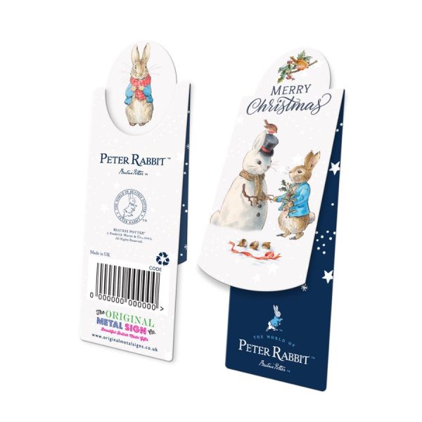 The Original Metal Sign Co – Peter Rabbit & Snow Rabbit Christmas Bookmark