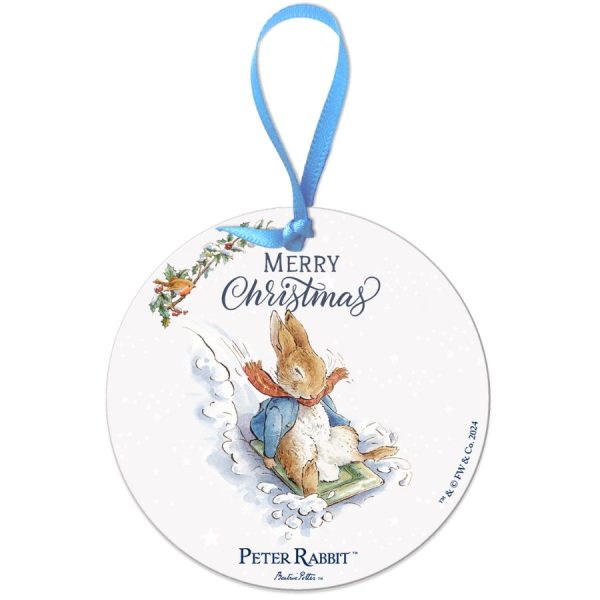 The Original Metal Sign Co – Peter Rabbit Sledging Christmas Decoration