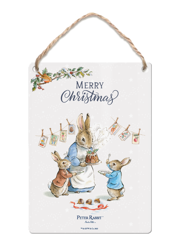 The Original Metal Sign Co – Mrs Rabbit Christmas Dangler