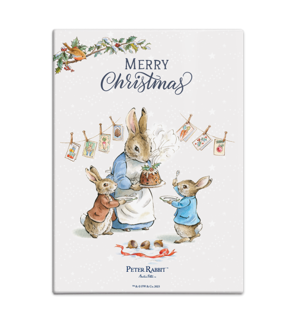 The Original Metal Sign Co – Mrs Rabbit Christmas Fridge Magnet