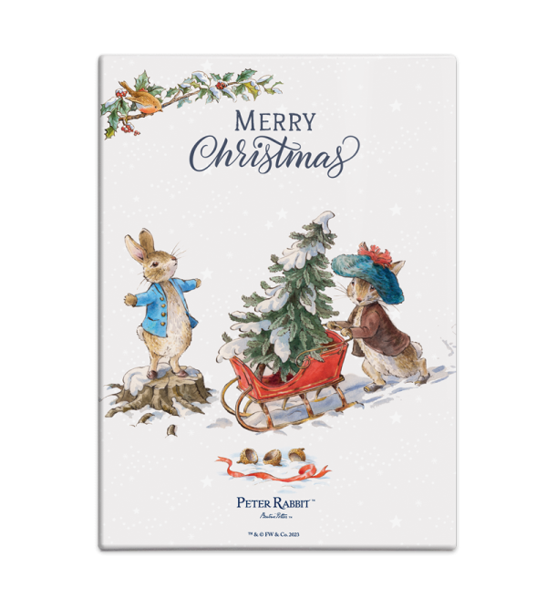 The Original Metal Sign Co – Peter Rabbit & Benjamin Bunny Christmas Fridge Magnet