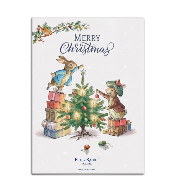 The Original Metal Sign Co – Peter Rabbit & Christmas Tree Fridge Magnet