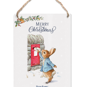 The Original Metal Sign Co – Peter Rabbit Posting a Letter Christmas Dangler