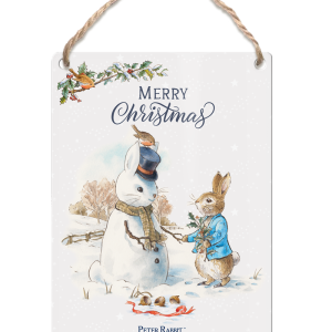 The Original Metal Sign Co – Peter Rabbit Posting a Letter Christmas Dangler