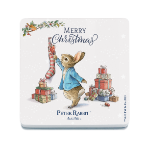 The Original Metal Sign Co – Peter Rabbit Christmas Stocking Coaster