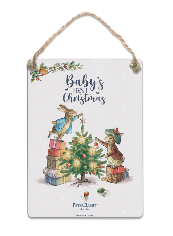 The Original Metal Sign Co – Baby's First Christmas Dangler